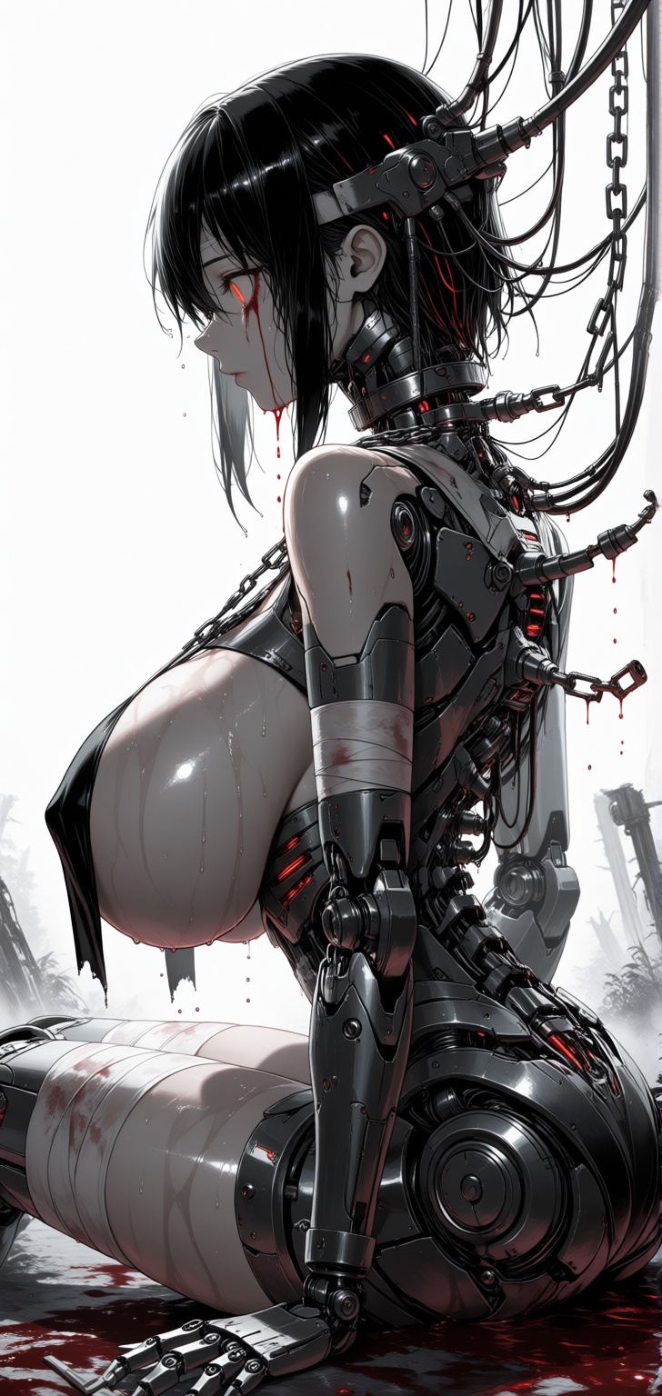 huge boobs,  wet,  metal chain on Tensor.Art