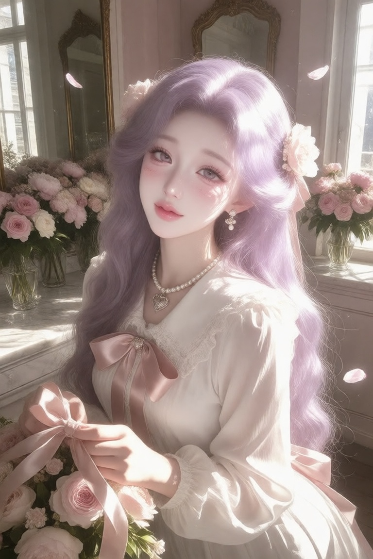 1 girl,  douyin makeup,  porcelain skin on Tensor.Art