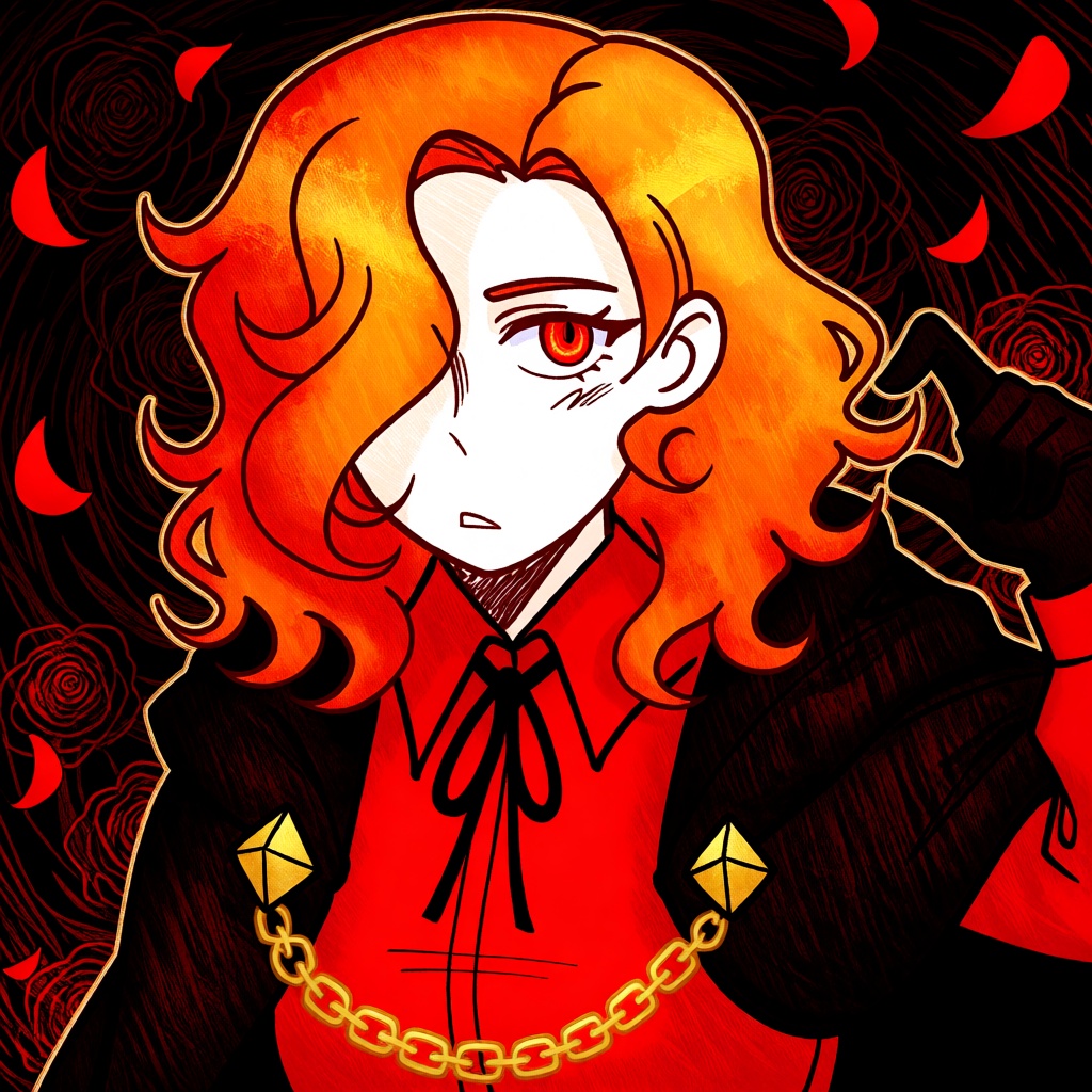orange hair,  medium hair,  wavy hair on Tensor.Art