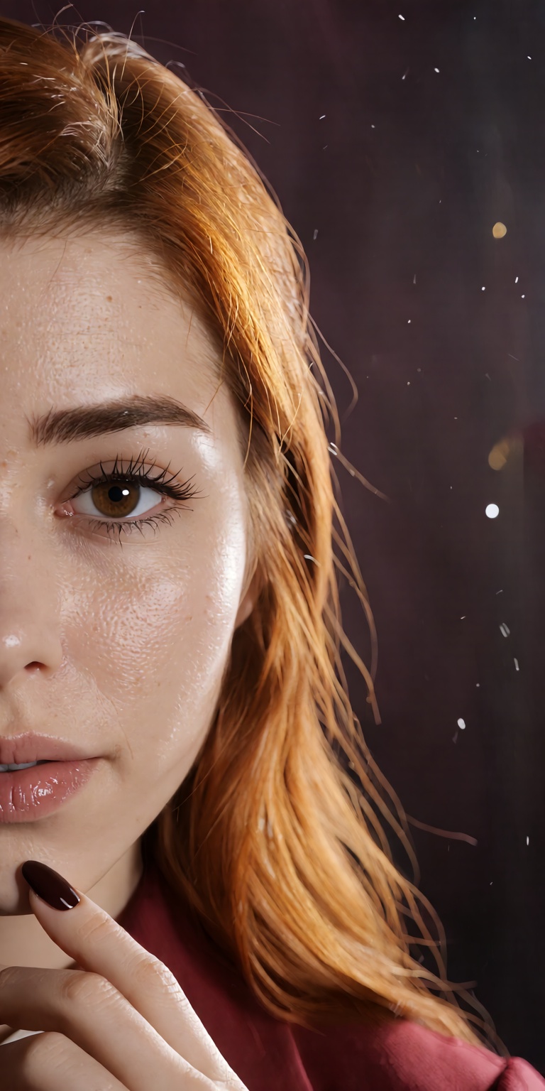 dynamic high-angle portrait,  subtle 10-degree Dutch tilt,  shot on 105mm f/1.4 macro lens on Tensor.Art