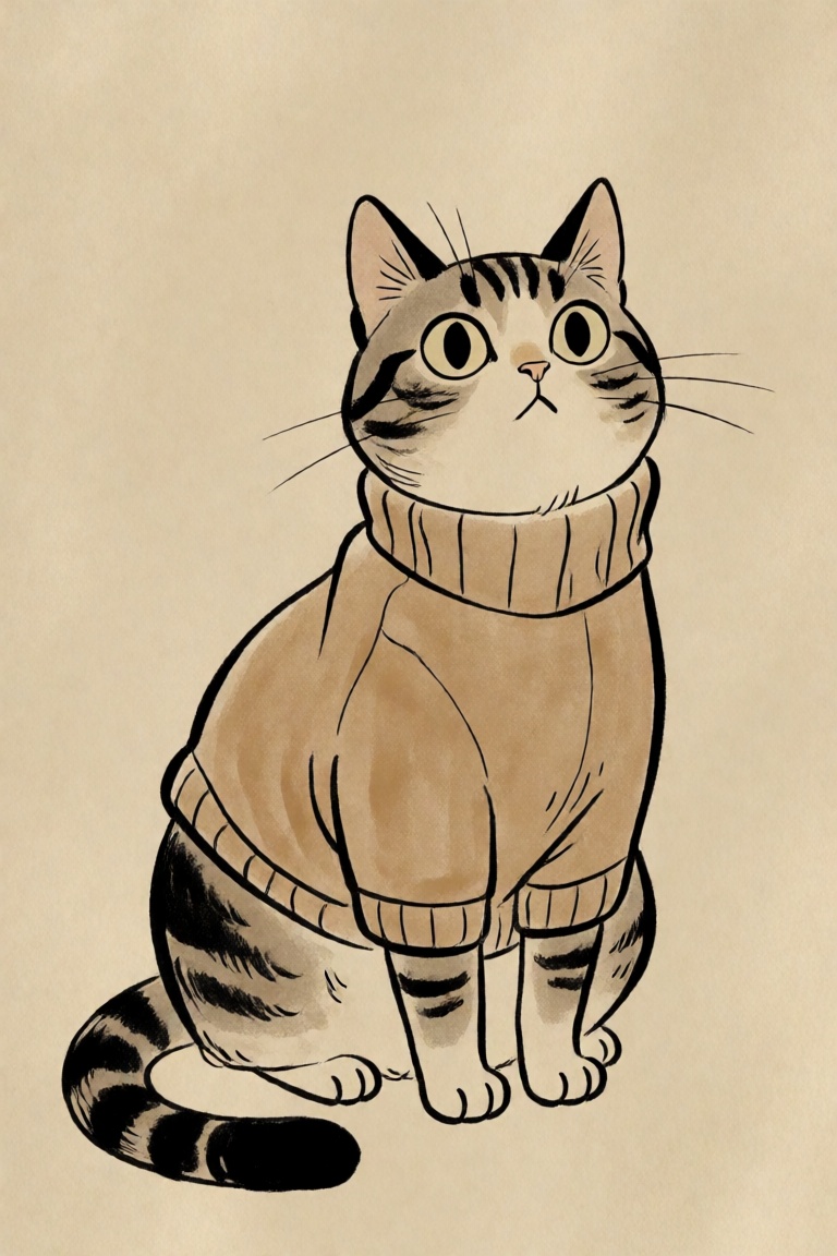 a cat wearing a sweater on Tensor.Art