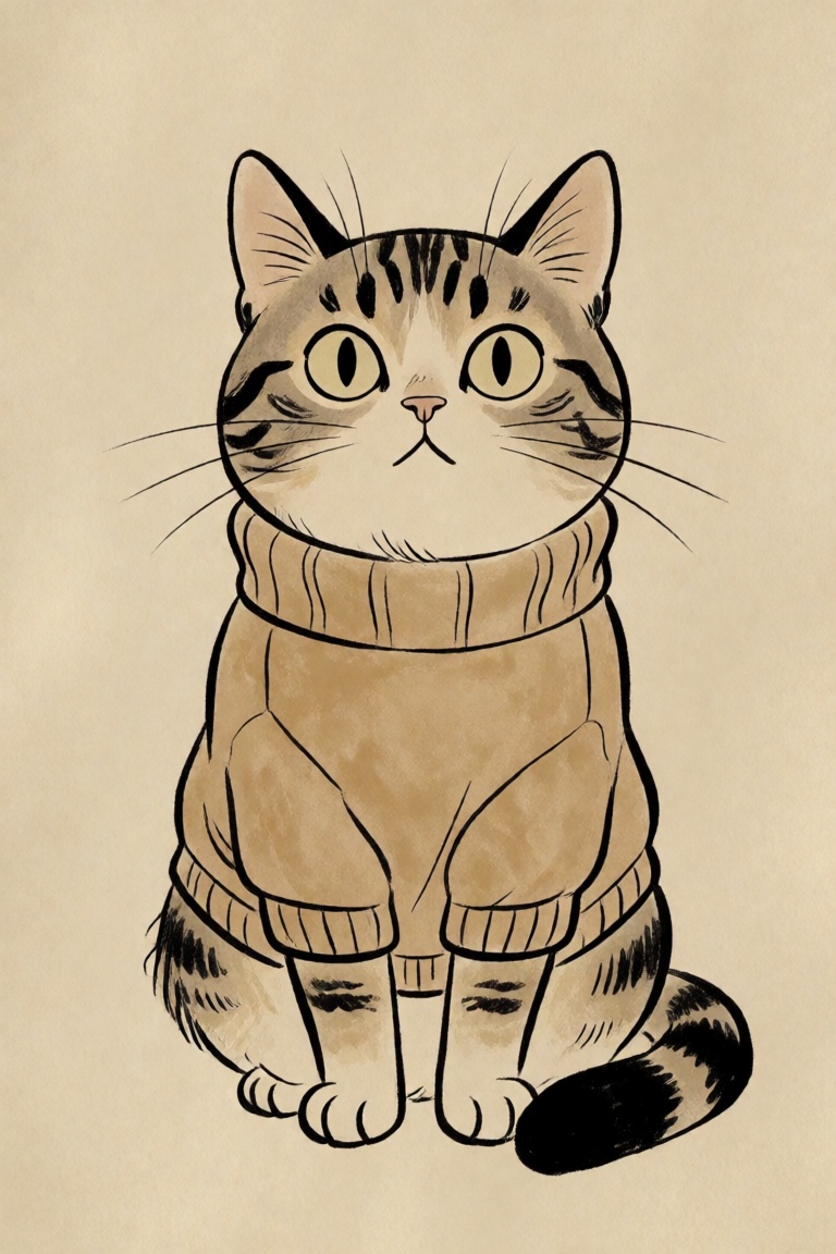 a cat wearing a sweater on Tensor.Art