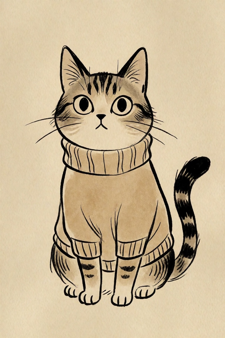 a cat wearing a sweater on Tensor.Art