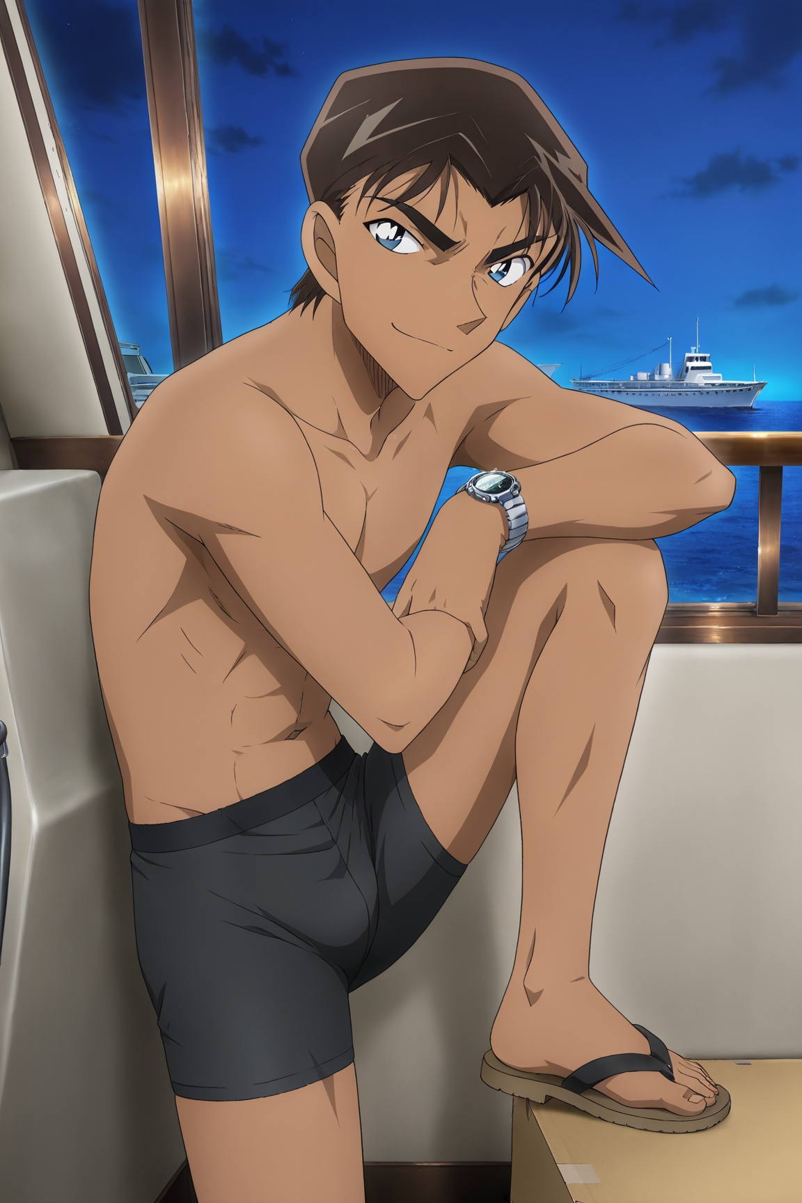 1boy,  Heiji_Hattori,  brown hair on Tensor.Art