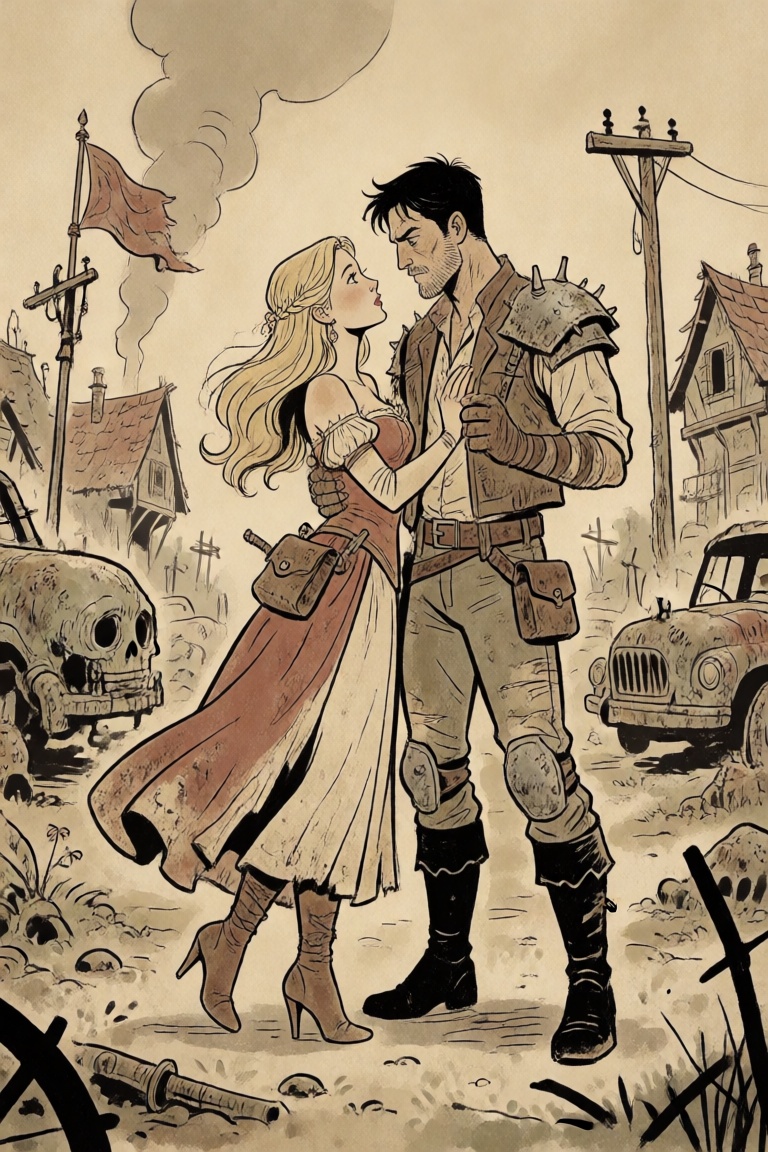 post-apocalyptic romance on Tensor.Art