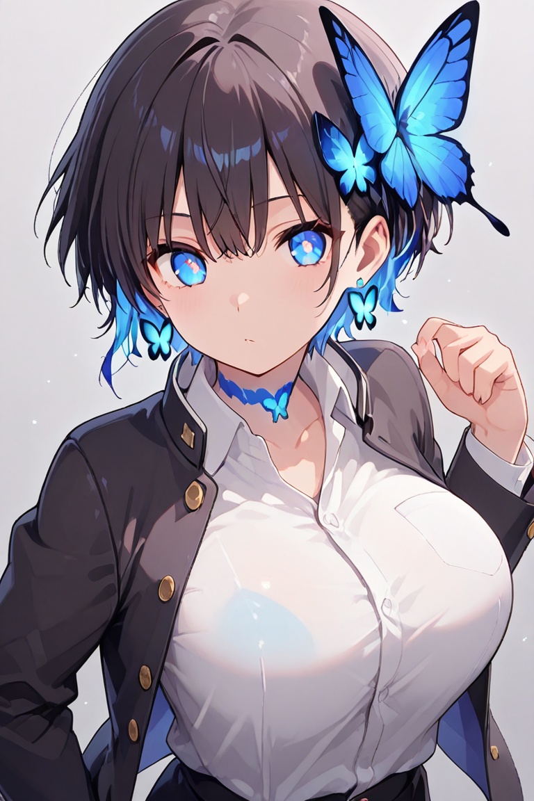 Kiyoka-chan,  Glowing earrings & blue-under-layer hair on Tensor.Art