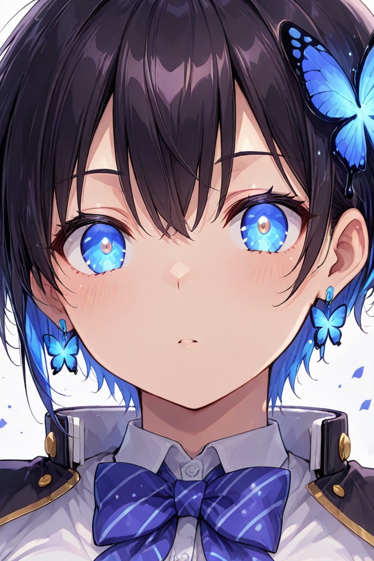 Glowing earrings & blue-under-layer hair,  Kiyoka-chan on Tensor.Art