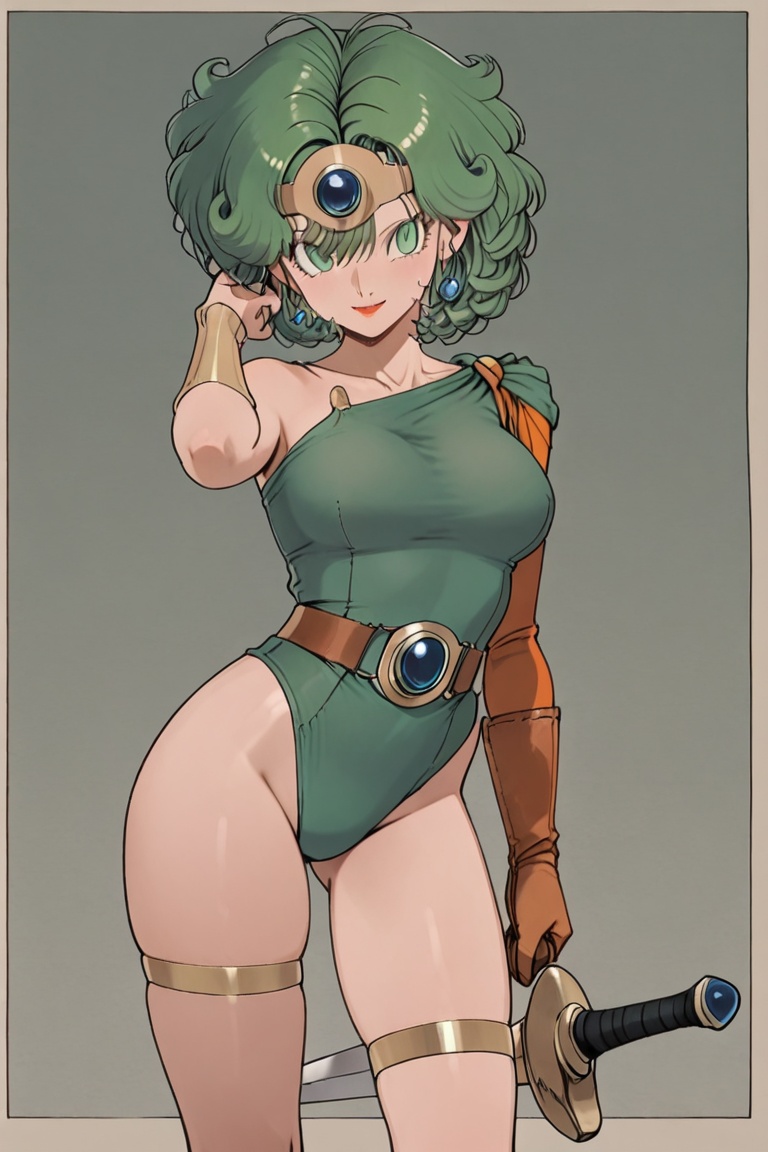 Green leotard,  dq4_sofia,  SHIMERU FUBATA on Tensor.Art