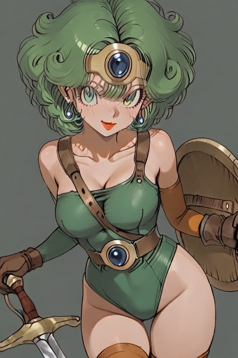 Green leotard,  dq4_sofia,  SHIMERU FUBATA on Tensor.Art