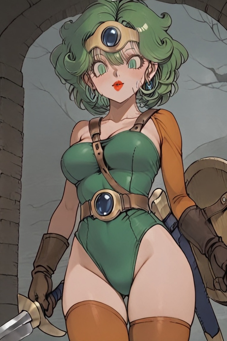 Green leotard,  dq4_sofia,  SHIMERU FUBATA on Tensor.Art