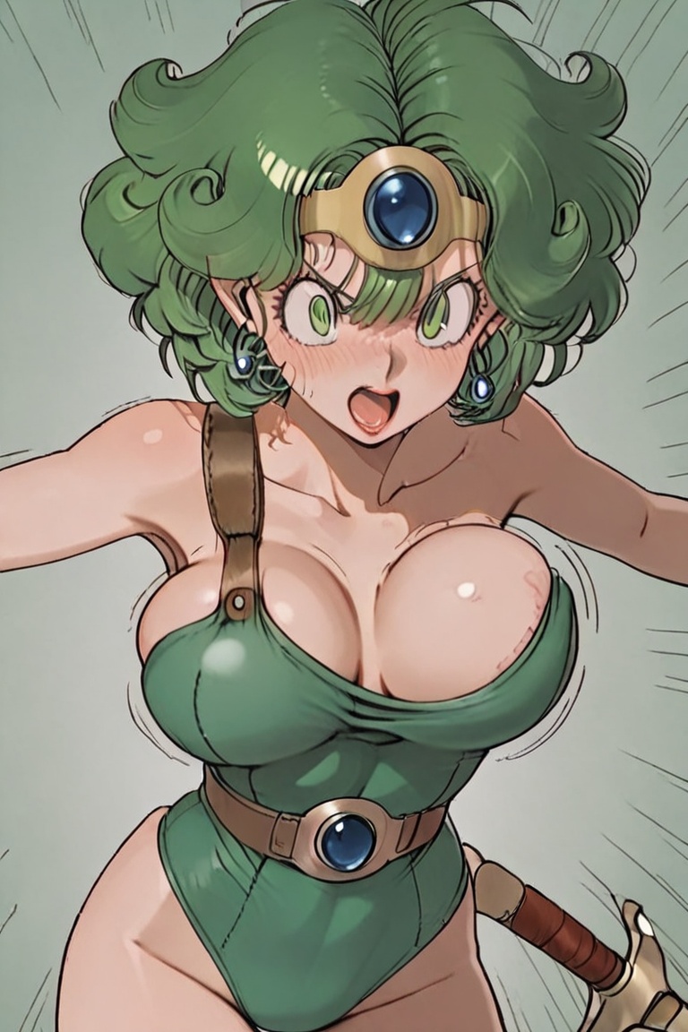 Green leotard,  dq4_sofia,  SHIMERU FUBATA on Tensor.Art