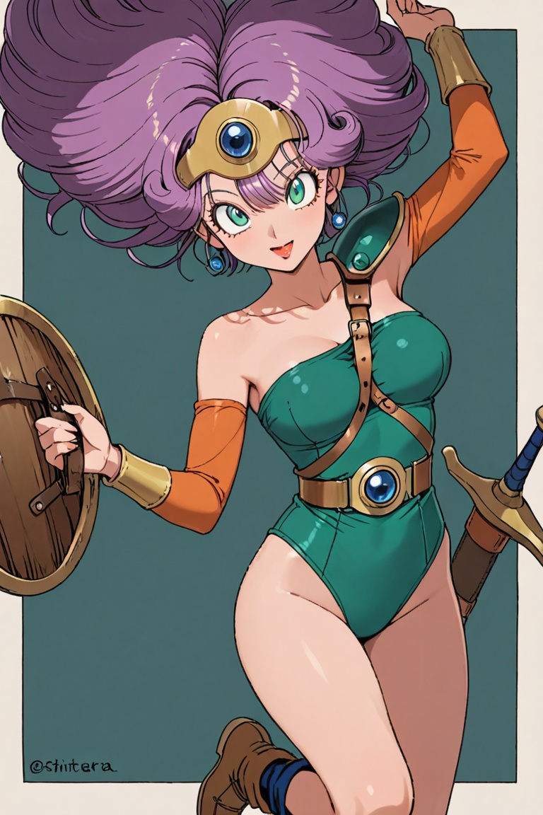 Green leotard,  dq4_sofia,  SHIMERU FUBATA on Tensor.Art