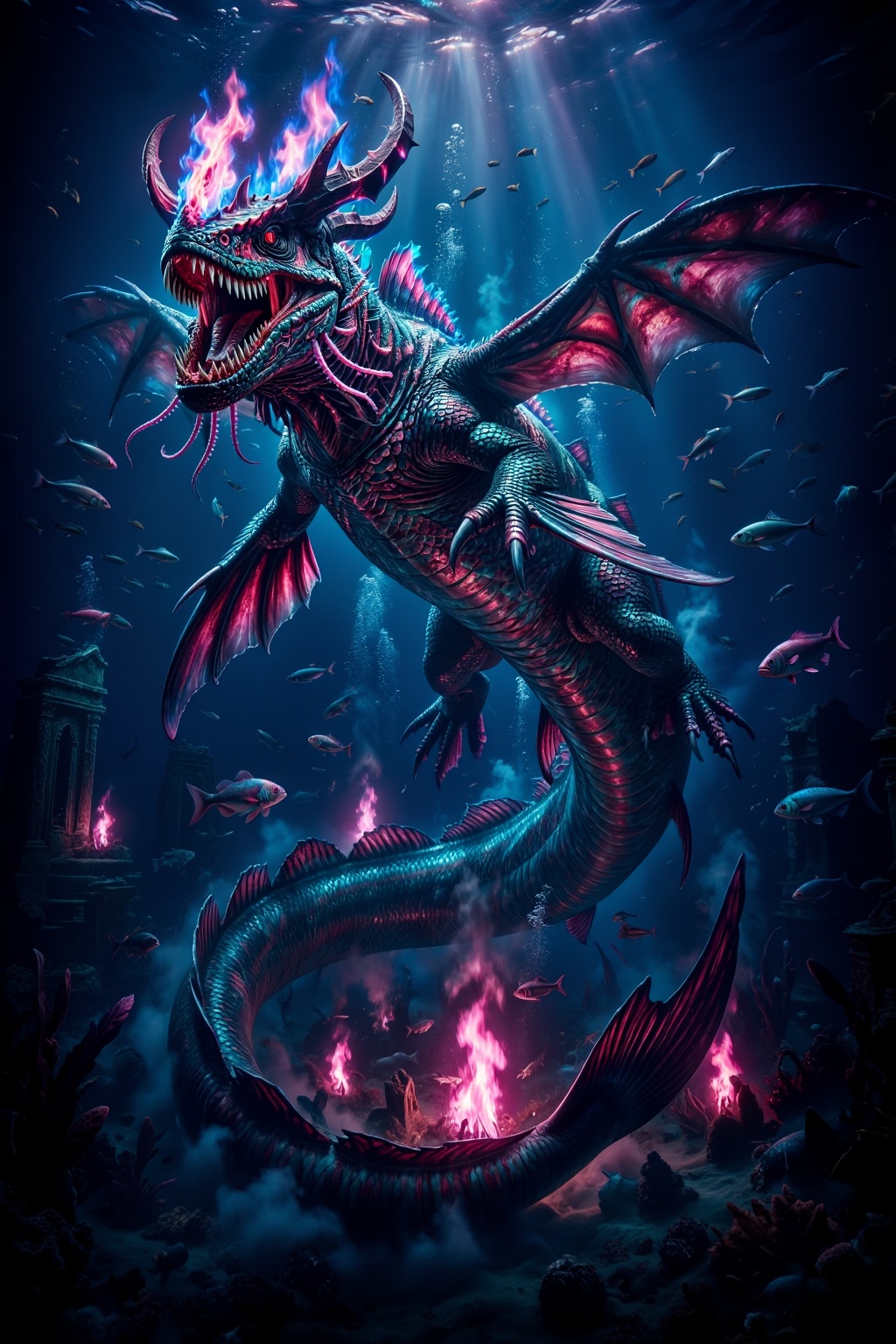 Superior Quality. Inspiration: The Second Deadly Sin: "Envy"—Leviathan. Description: A single ancient aquatic behemoth nam...