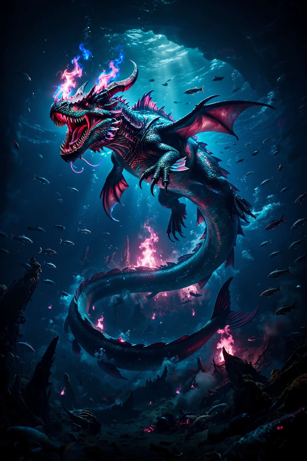 Superior Quality. Inspiration: The Second Deadly Sin: "Envy"—Leviathan. Description: A colossal ancient aquatic behemoth n...