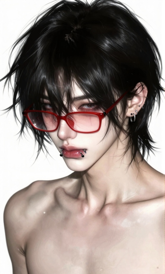 (artist:yoneyamamai:0. 70) young male character. very messy hair ,  choppy,  layered black hair with long on Tensor.Art