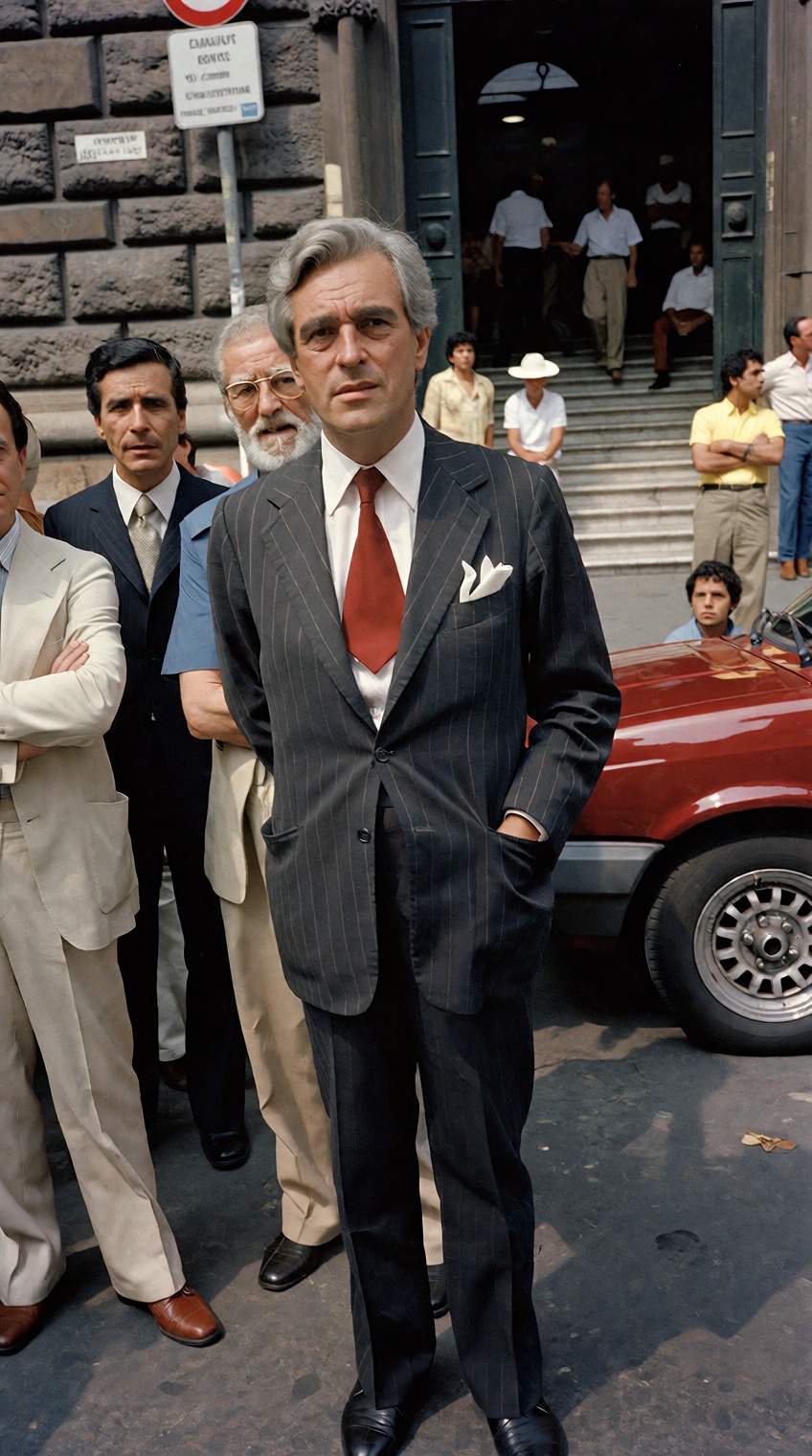@charleshtraub,  Man in pinstripe suit,  Wears red tie on Tensor.Art