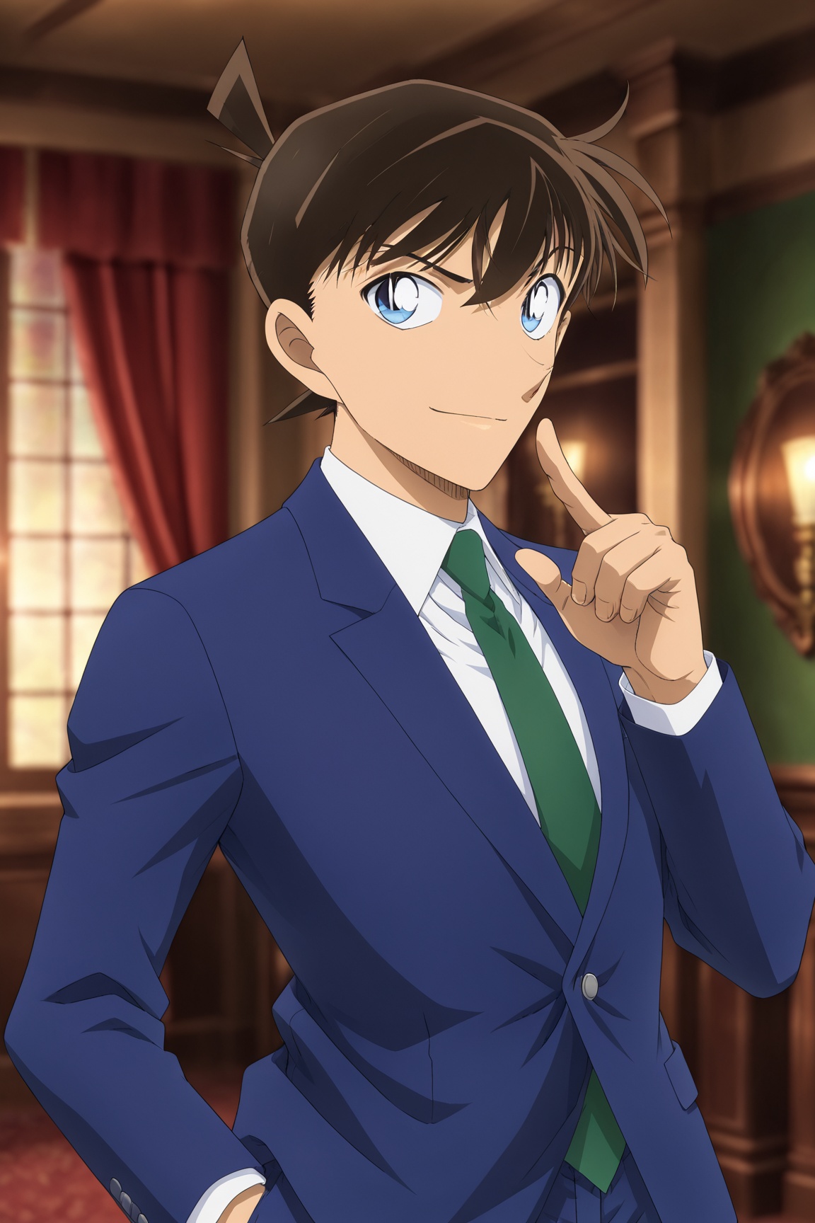 1boy,  Shinichi_kudo,  brown hair on Tensor.Art
