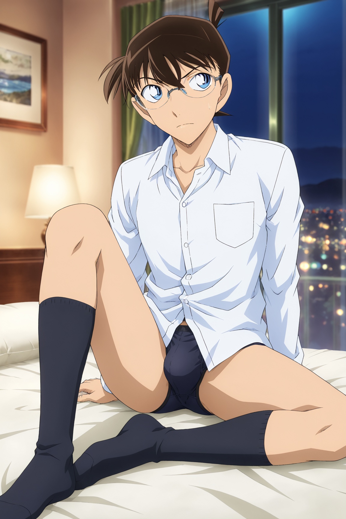 1boy,  Shinichi_kudo,  brown hair on Tensor.Art