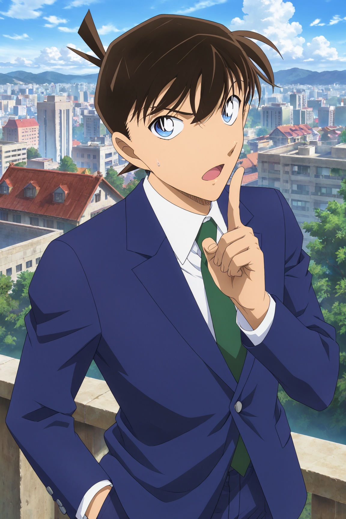 1boy,  Shinichi_kudo,  brown hair on Tensor.Art