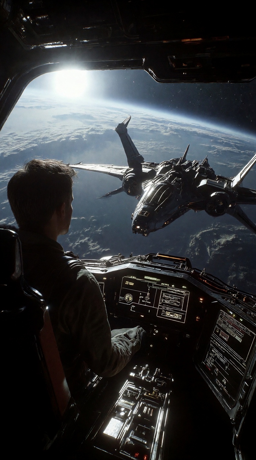 @sci_mood,  pilot in cockpit,  gazing Earth on Tensor.Art