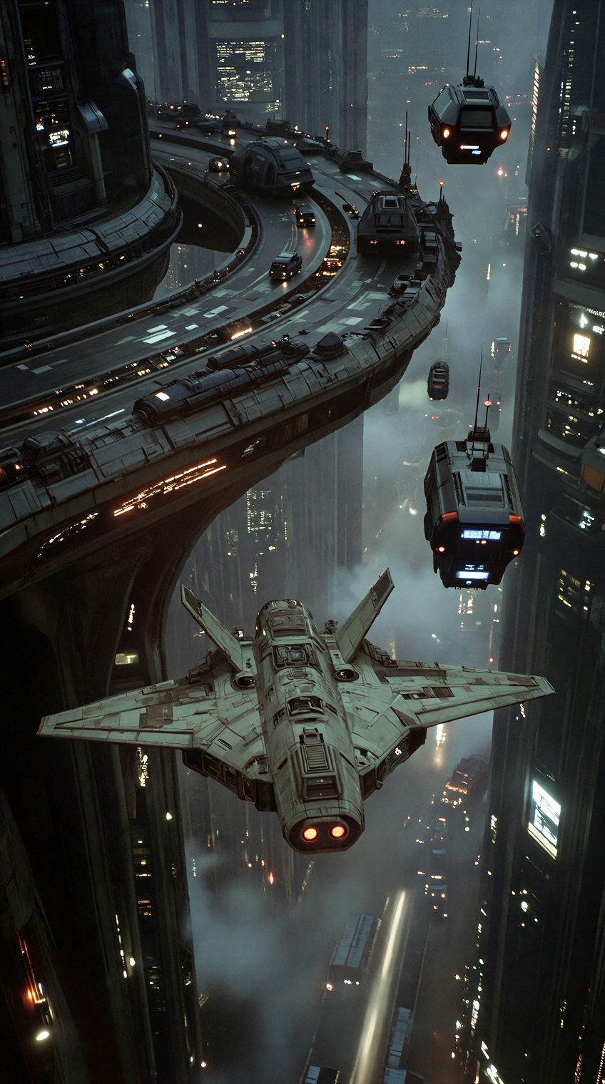 @sci_mood,  sleek starship,  futuristic cityscape on Tensor.Art