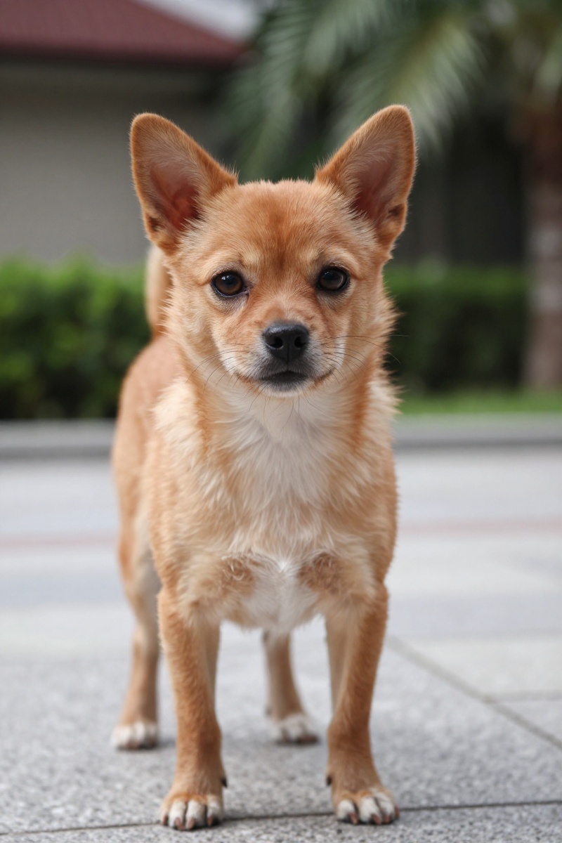 outdoor,  front view,  orange small dog on Tensor.Art