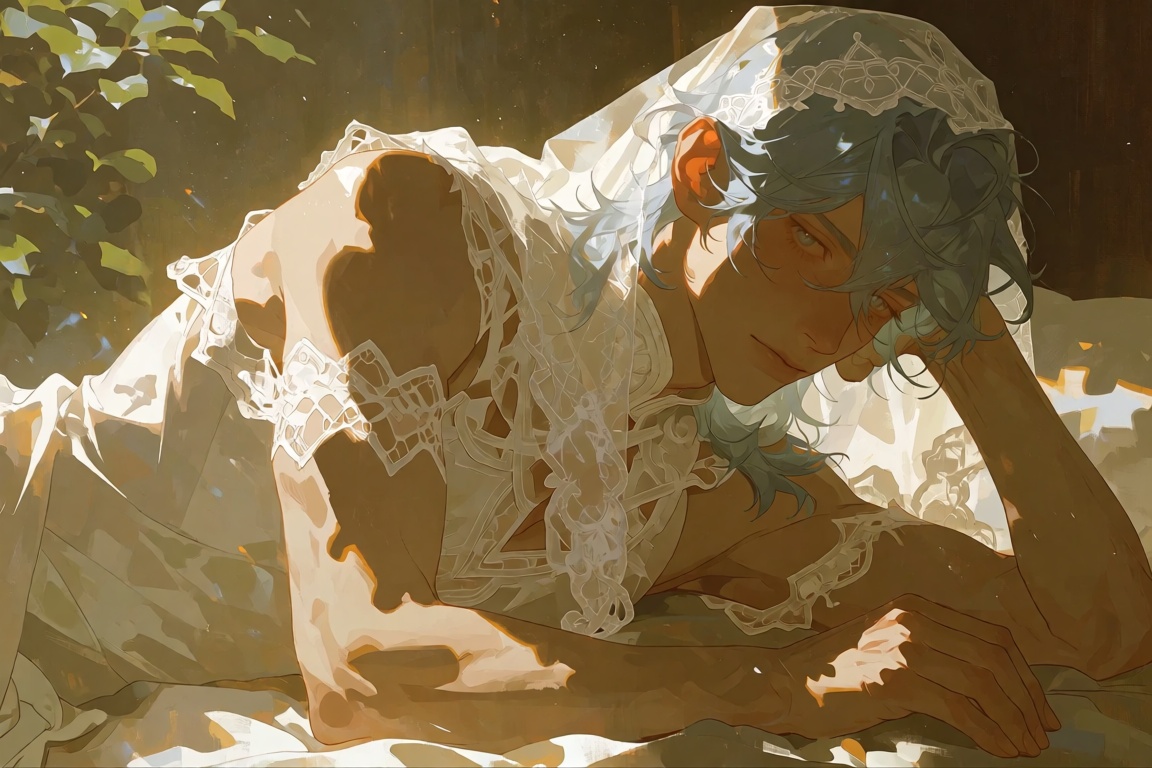 Solo,  long hair,  blue eyes on Tensor.Art