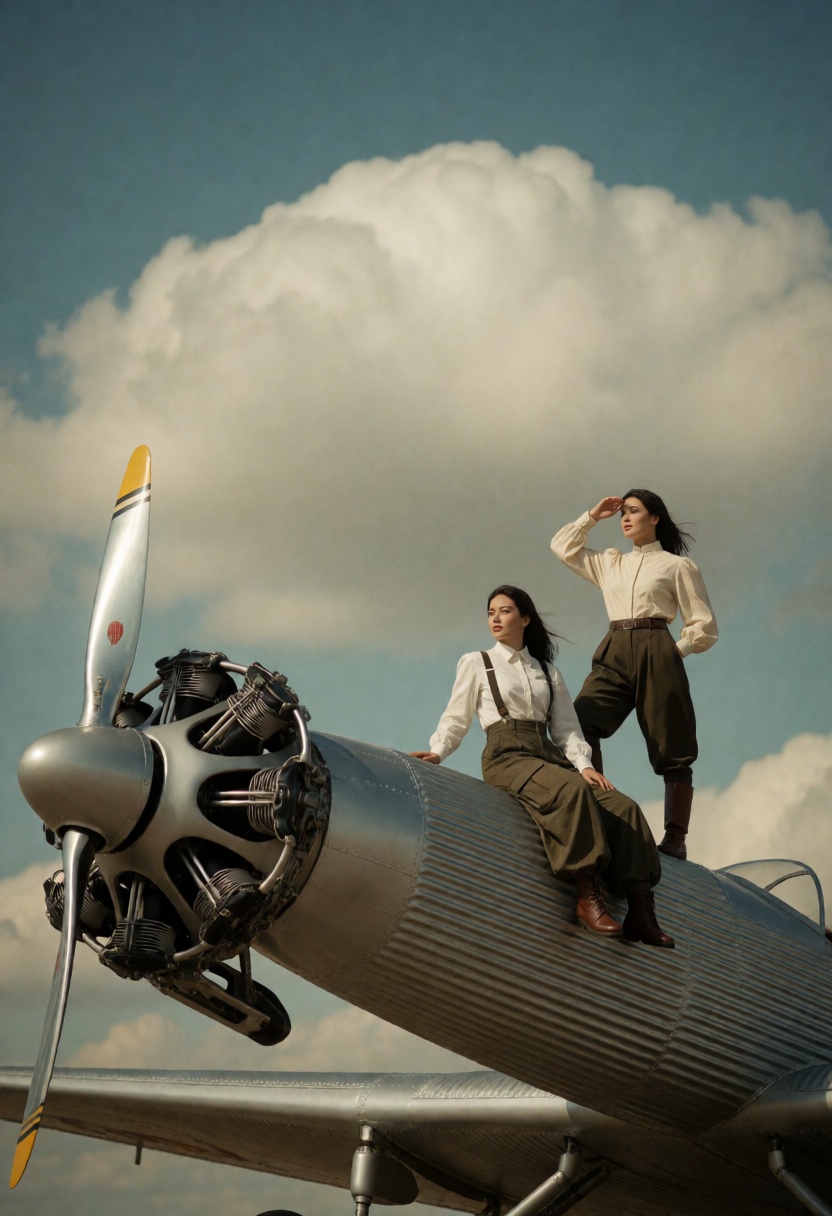 Junkers A50,  film grain,  faded color tones on Tensor.Art