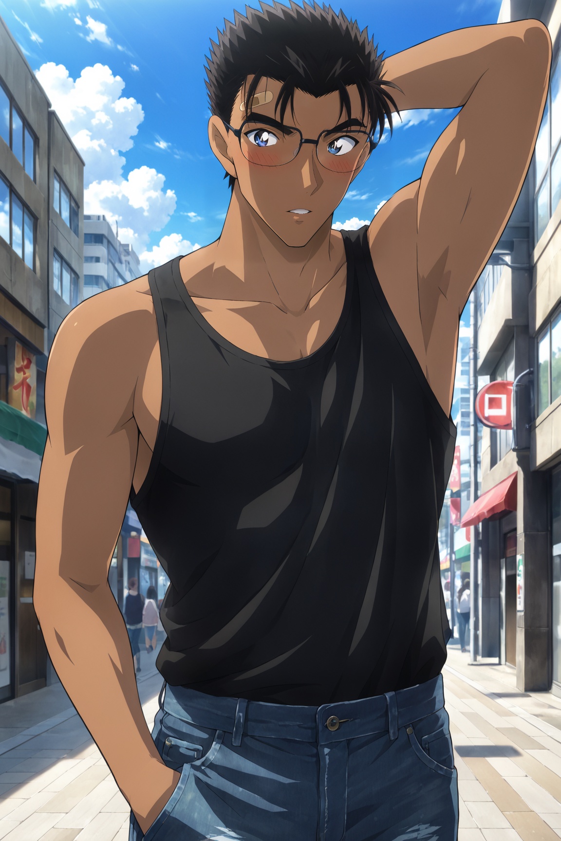 1boy,  Makoto_Kyogoku,  black hair on Tensor.Art