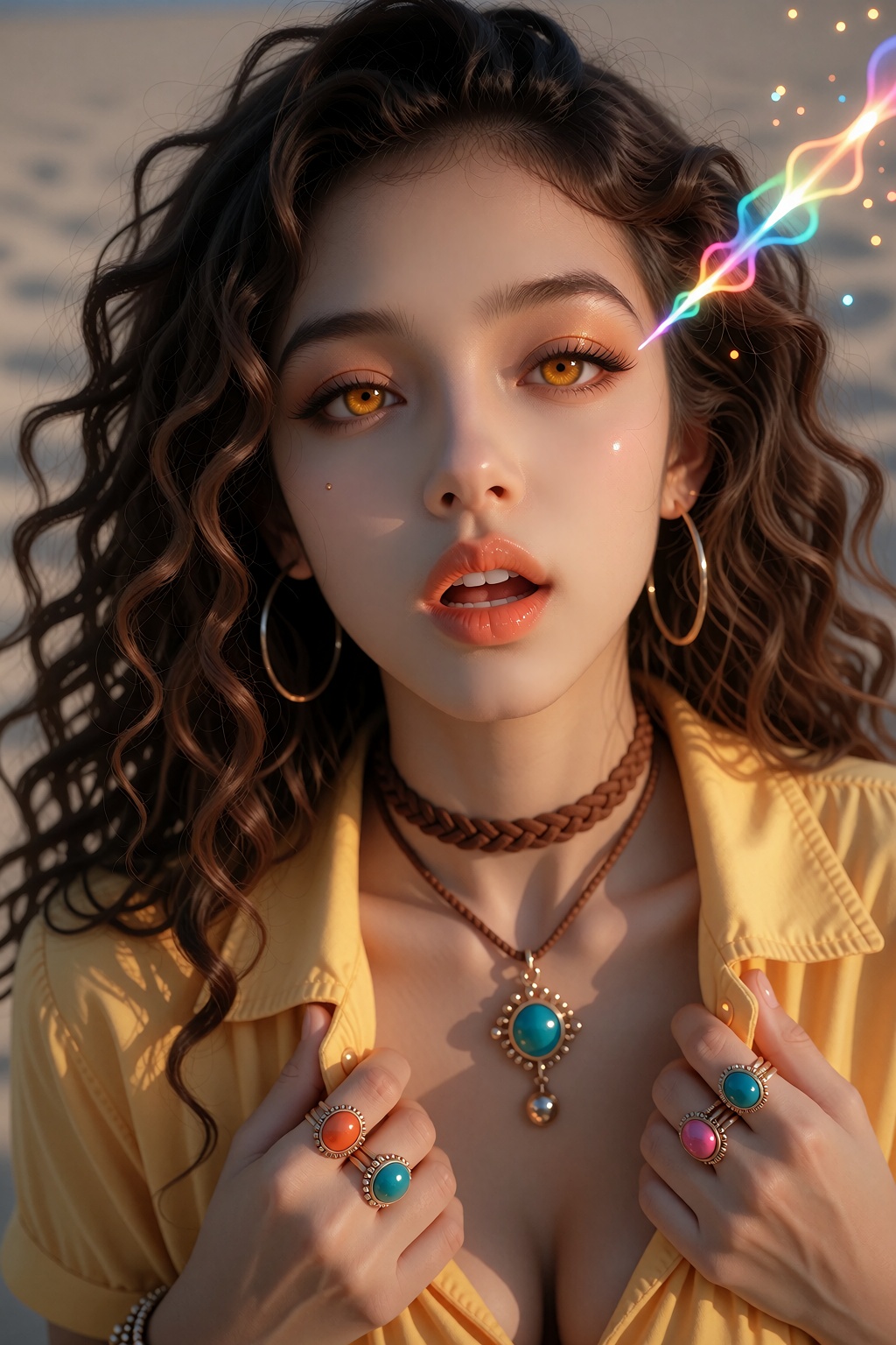 depth of field,  light particles,  lens flare on Tensor.Art