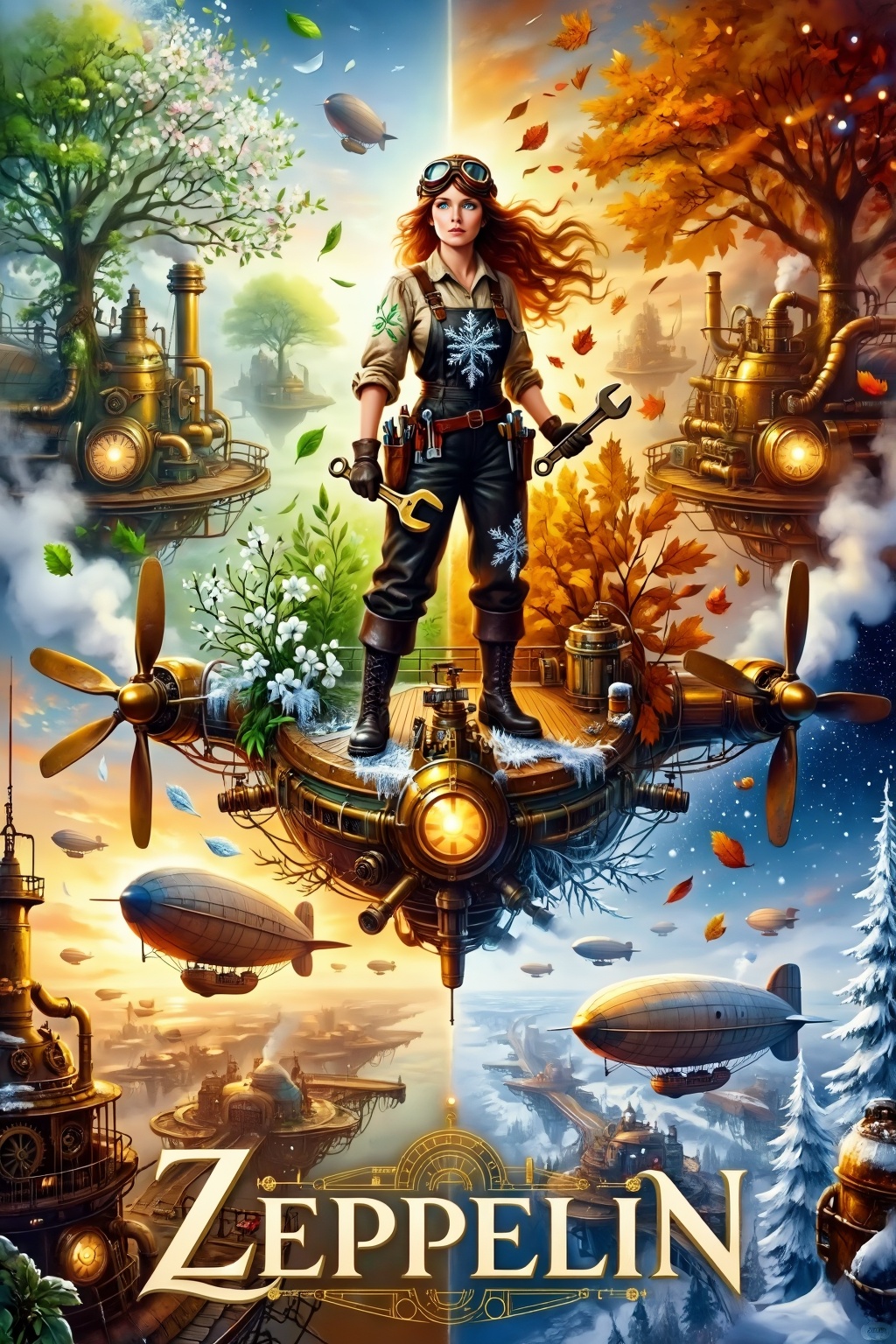 Top quality. Inspiration: Zeppelin,  the passage of time,  four seasons on Tensor.Art