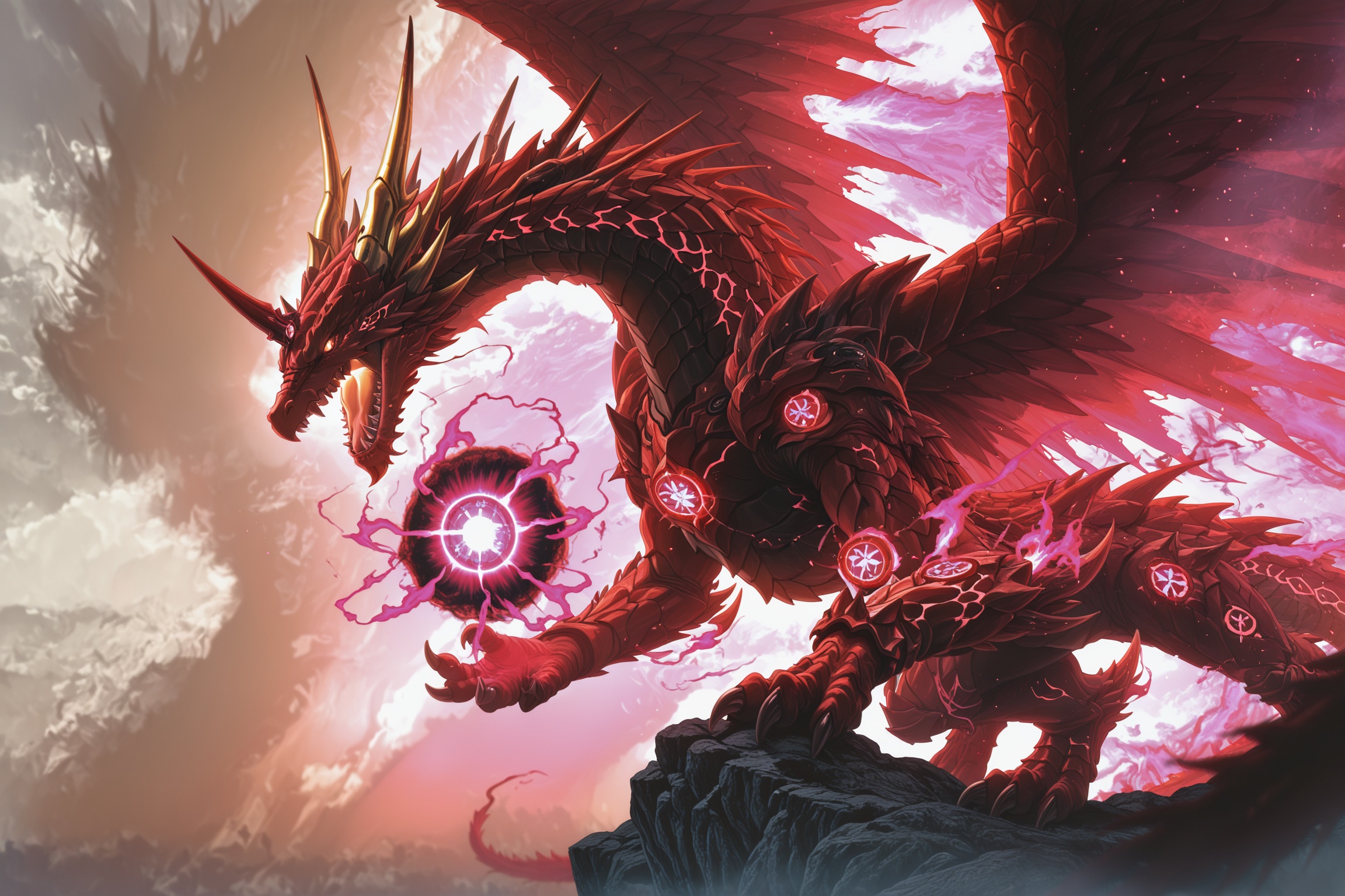 grtreddrg,  giant red dragon,  spiked head on Tensor.Art