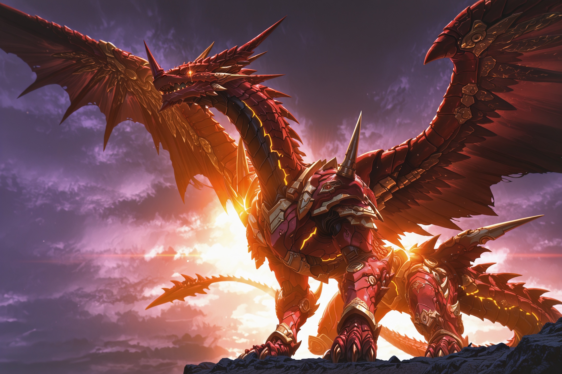 grtreddrg,  giant red dragon,  spiked head on Tensor.Art