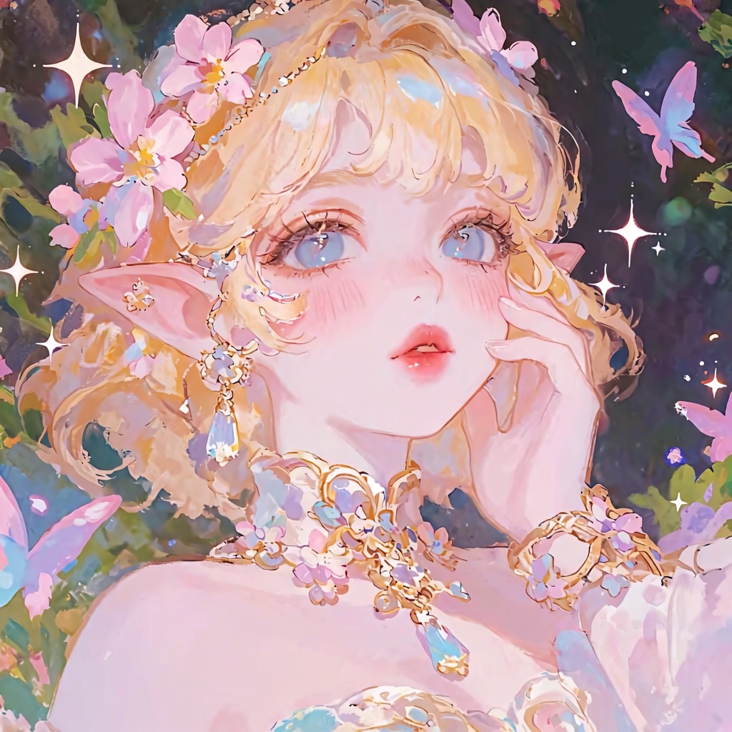 PffIcn,  ethereal close-up portrait of a delicate elf maiden,  three-quarter view on Tensor.Art