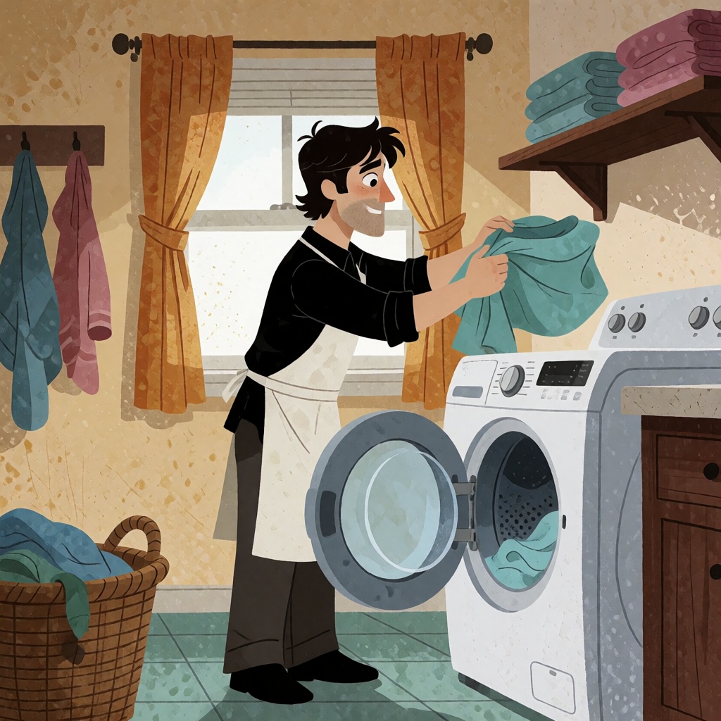 A man doing laundry on Tensor.Art