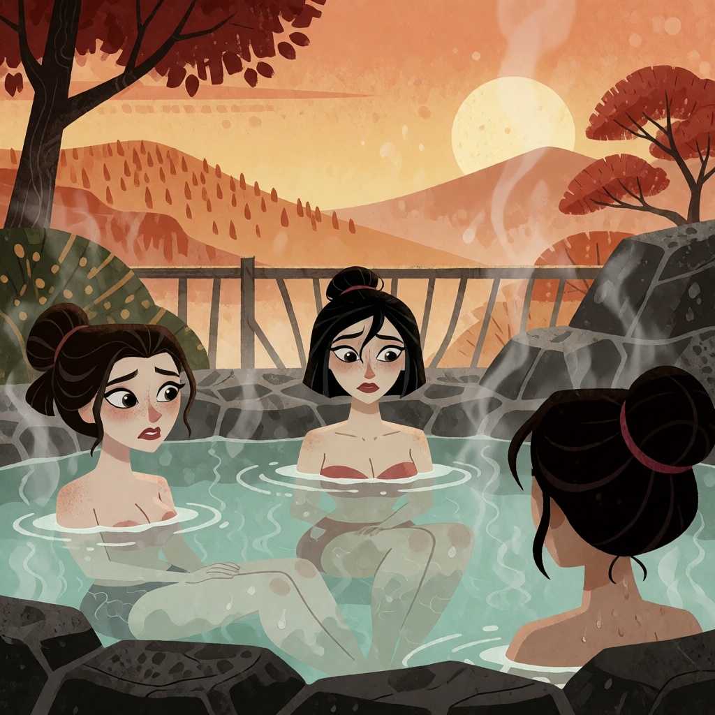 A group of women enjoying a hot spring on Tensor.Art