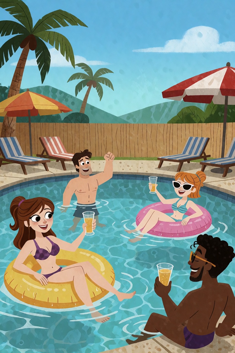 A racous pool party on Tensor.Art