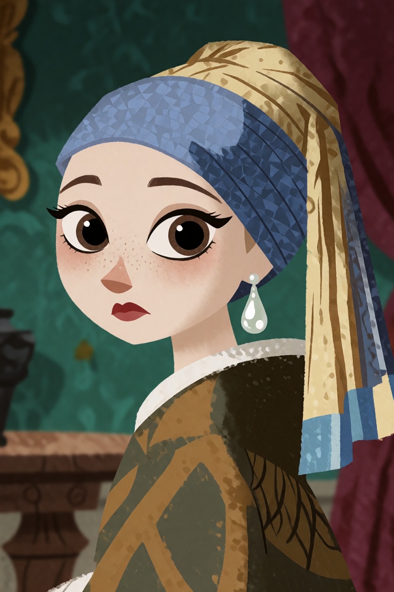 Girl with pearl earring on Tensor.Art