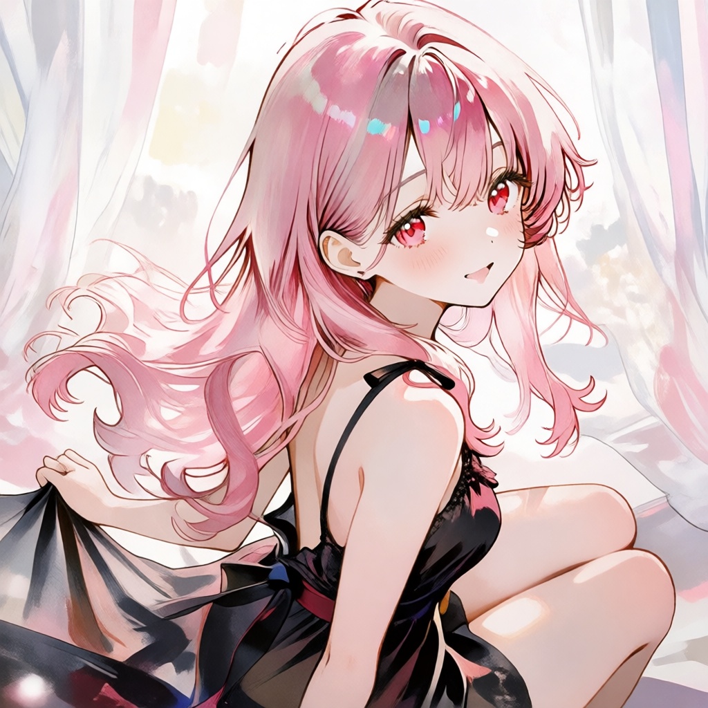 soft oil-painted anime style,  1girl,  solo on Tensor.Art