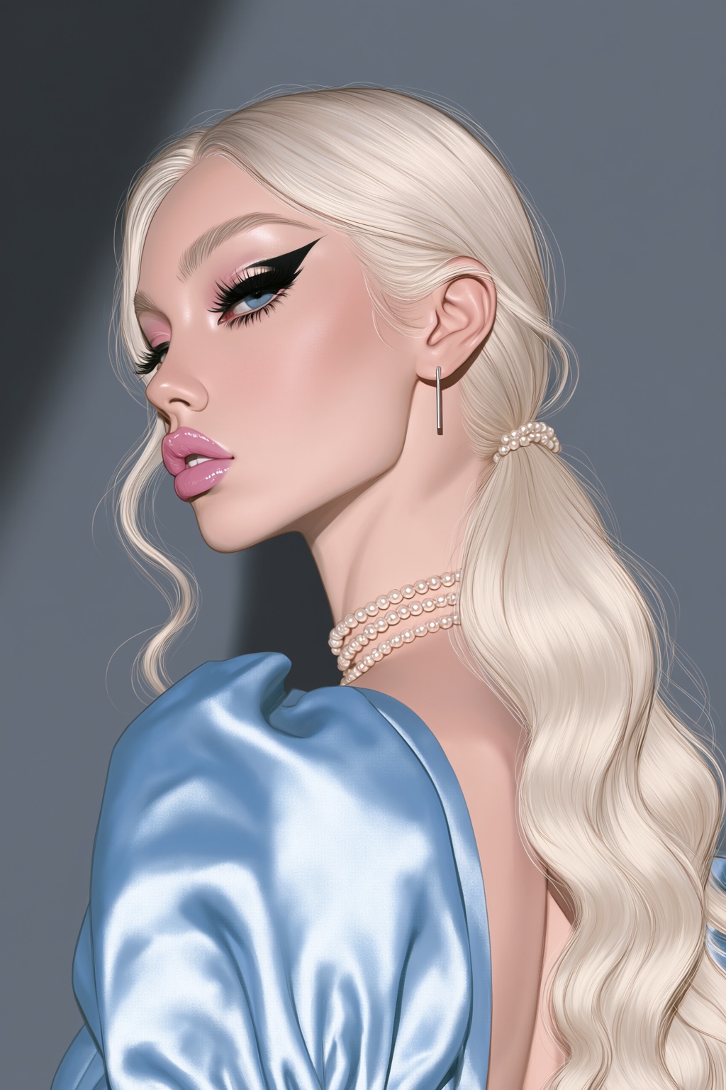 highres,  absurdres,  @BUN3N3CR0 A digital illustration depicts a woman with pale skin on Tensor.Art