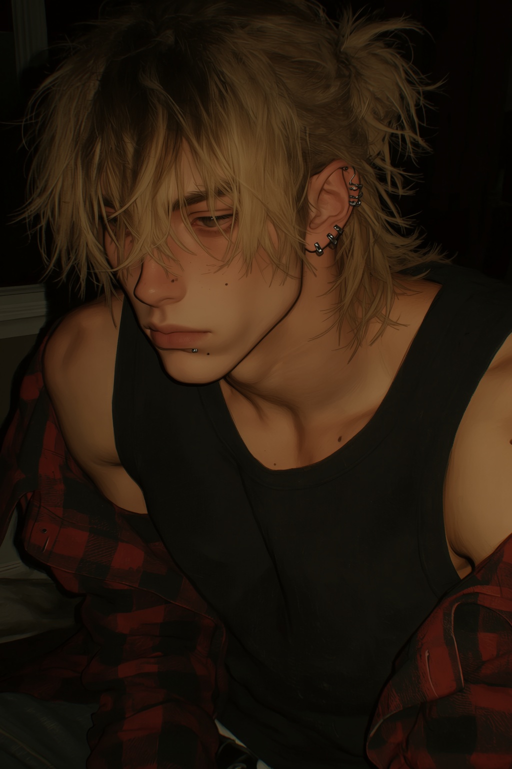 highres,  absurdres,  @4**0D4YX 18. A young man with messy on Tensor.Art