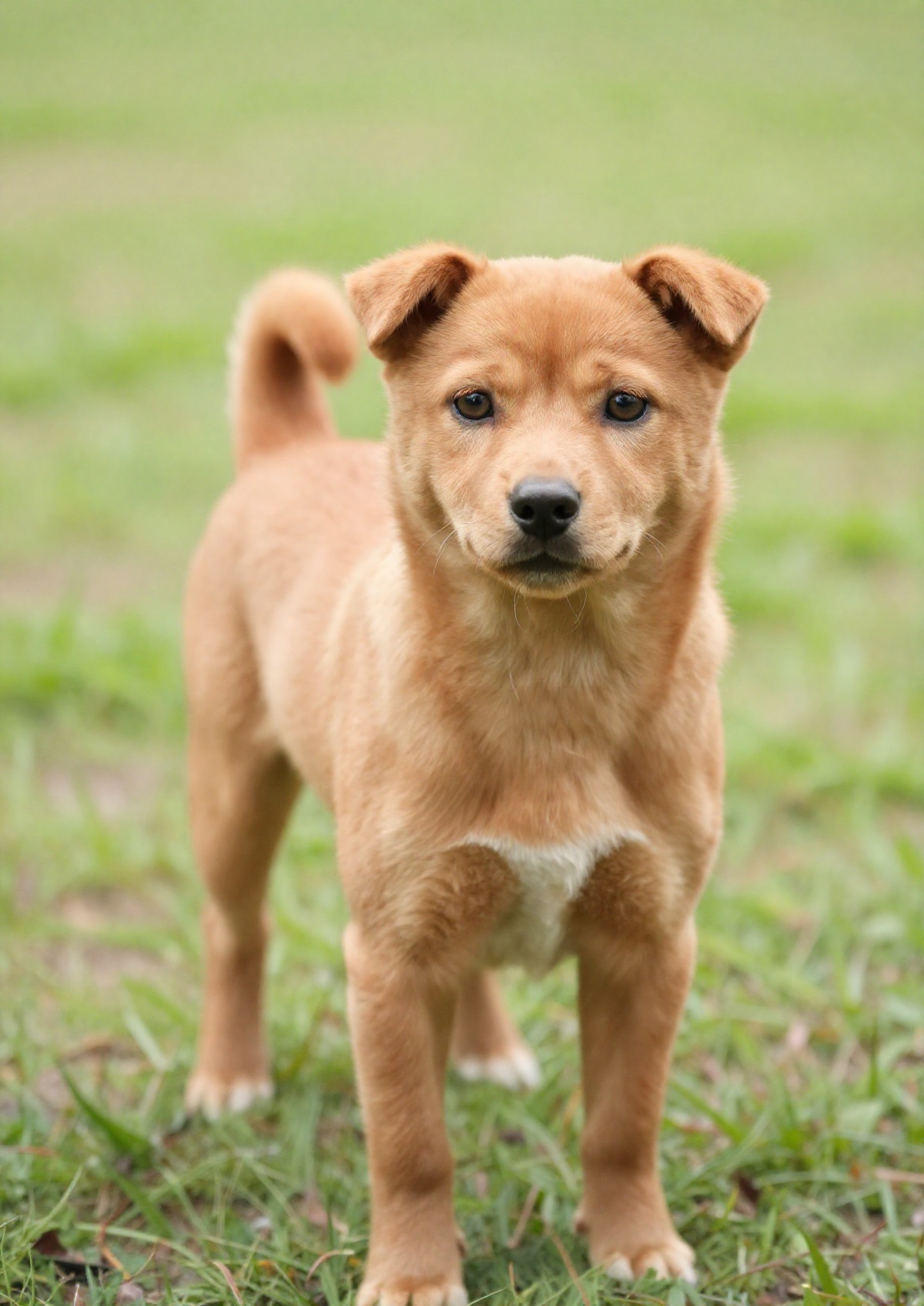 outdoor,  front view,  orange dog on Tensor.Art