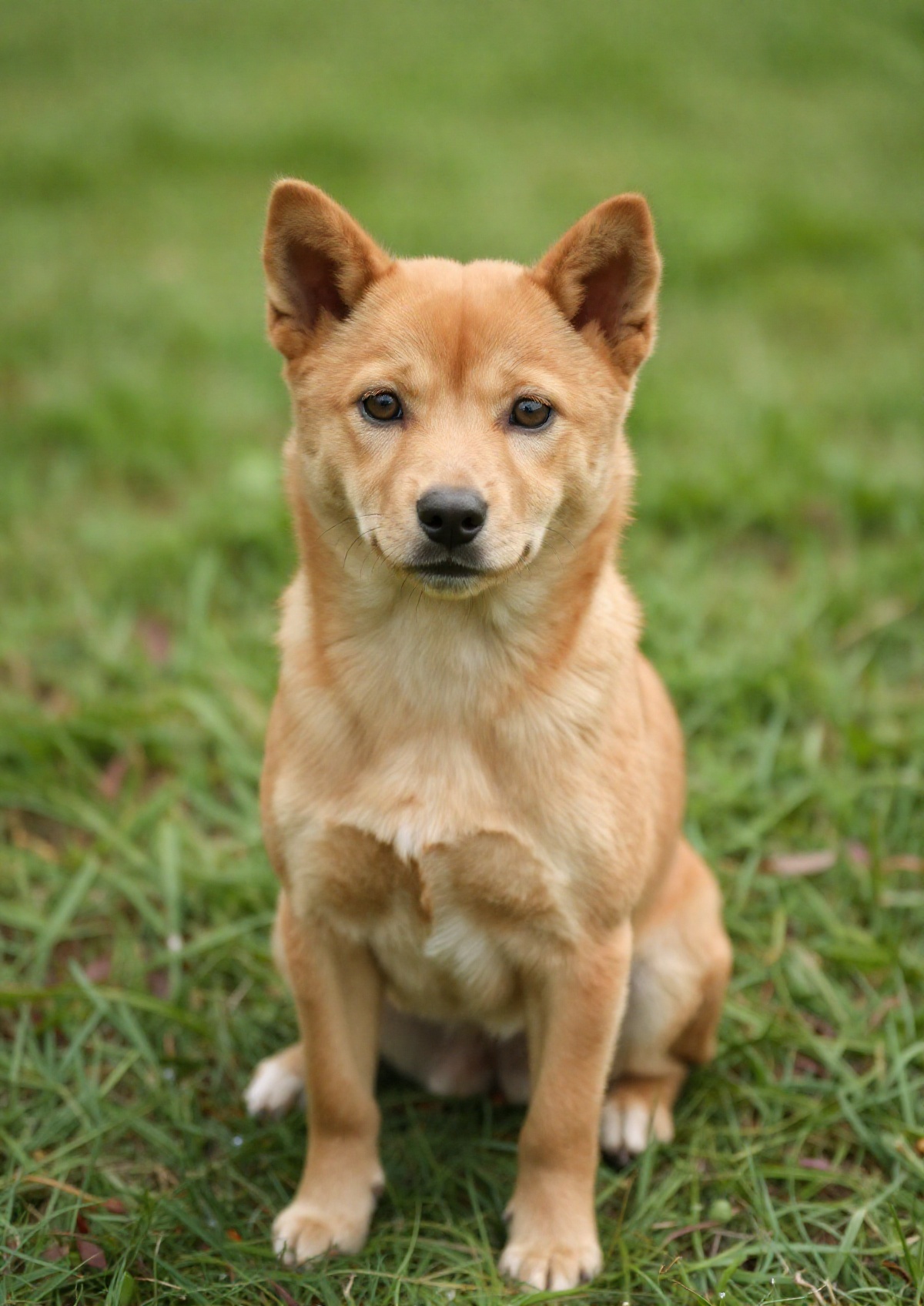 outdoor,  front view,  orange dog on Tensor.Art