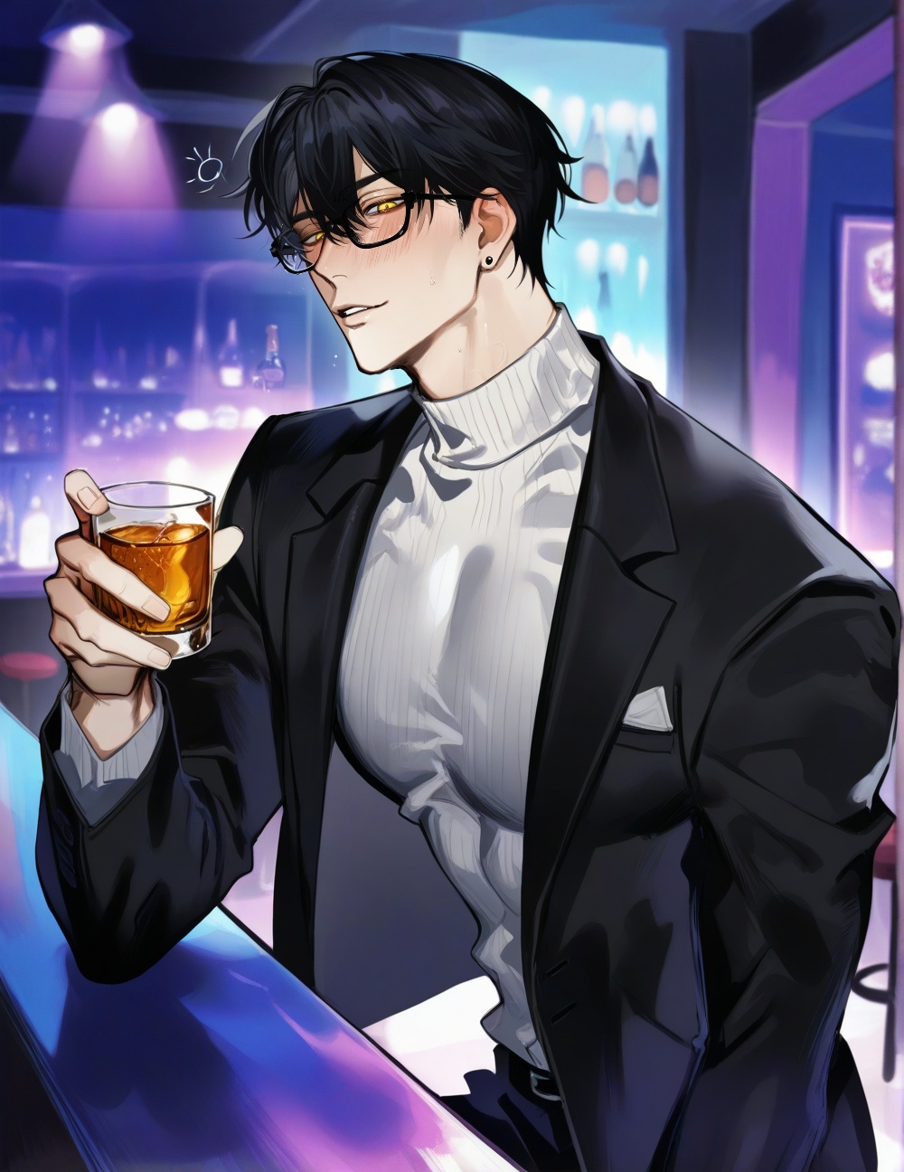 1boy,  black hair,  yellow eyes on Tensor.Art