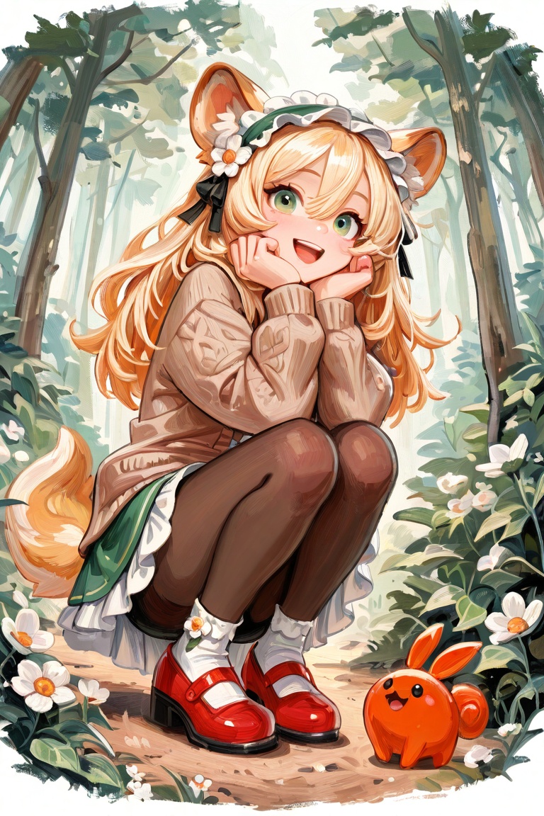 1girl,  :d,  animal ears on Tensor.Art