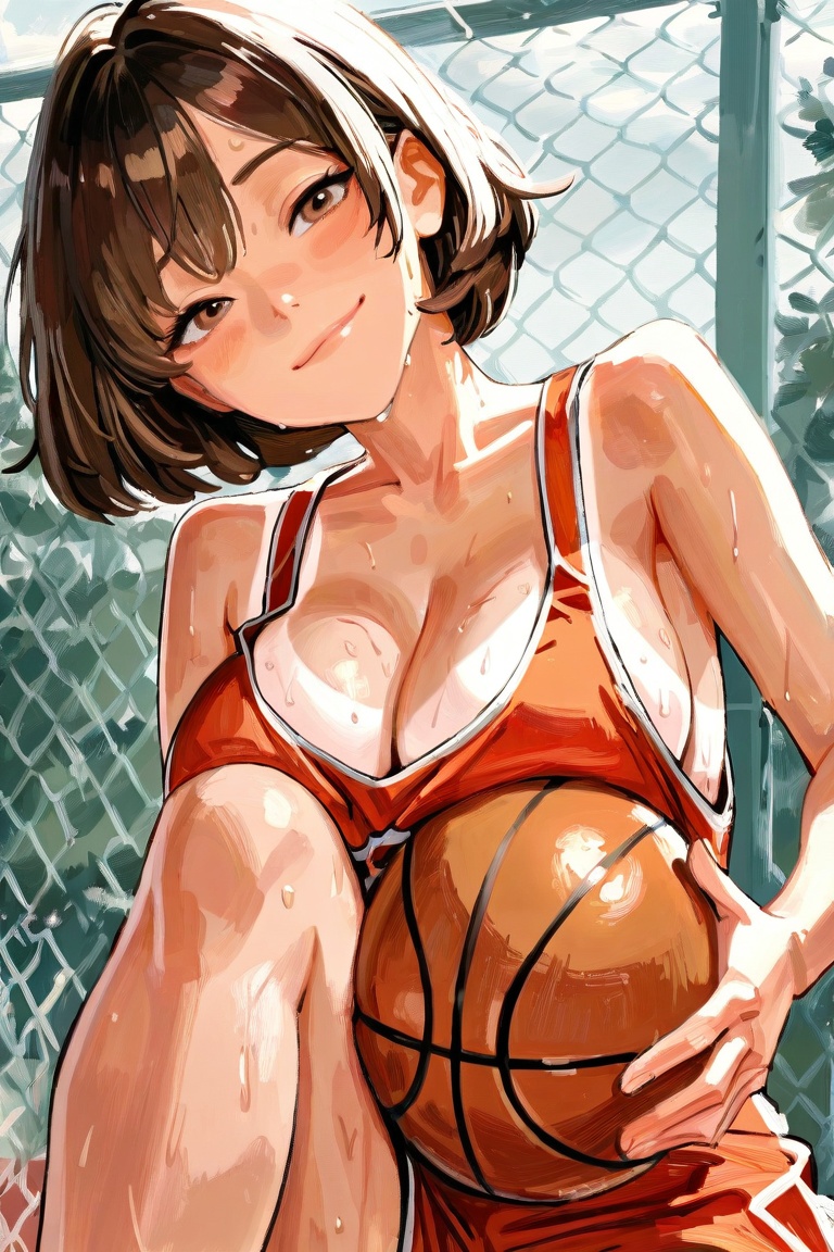 1girl,  basketball (object),  brown eyes on Tensor.Art
