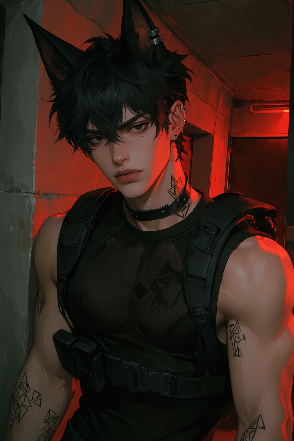 highres,  absurdres,  @PH3N3XFX A young man with short on Tensor.Art