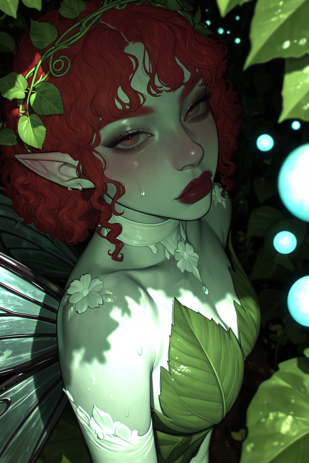 highres,  absurdres,  @V3P4R7ID3 A woman with vibrant red on Tensor.Art