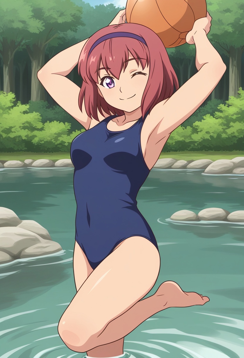 ayamokm,  red hair,  short hair on Tensor.Art