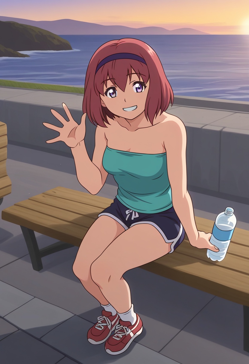 ayamokm,  red hair,  short hair on Tensor.Art